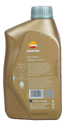 Aceite Motor 0w/30 Repsol Elite Evolution Power 2 1 Litro