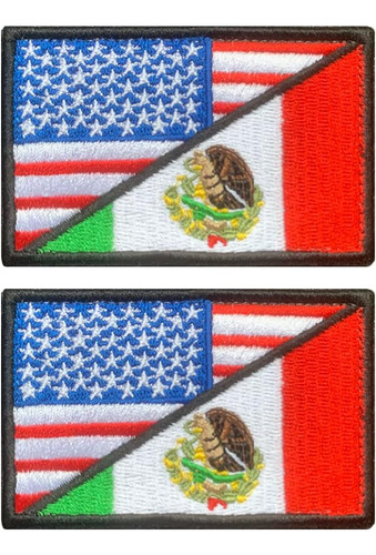 Paquete De 2 Parches Bordados Tácticos De Bandera De A...