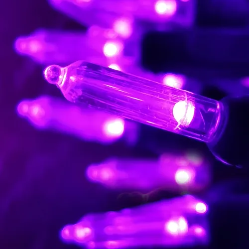 Cadena De Luces De Navidad 50 Luces Led Moradas De Grado Com