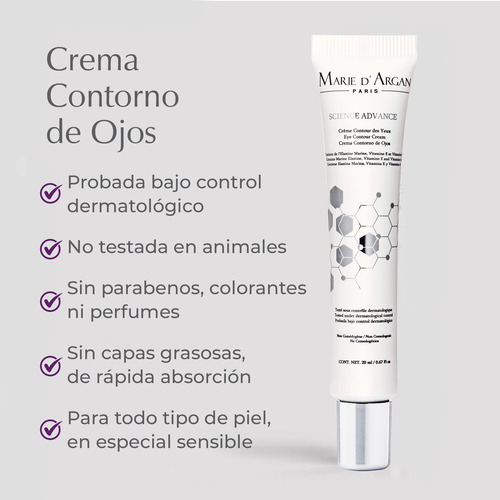 Creme para contorno de olhos Science Advance, dermatológico, antienvelhecimento