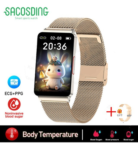 Reloj Inteligente Para Mujer Glucosa Ecg+ppg 1.57 Smartwatch