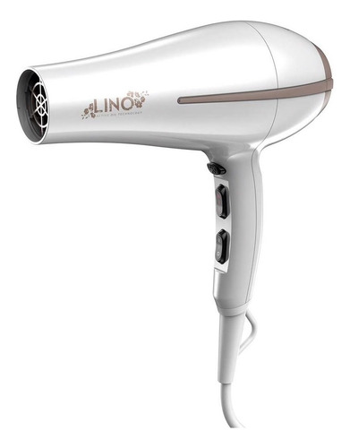 Secadora Alaciadora Cabello Aceite Lino Cerámica Iones Color Blanco