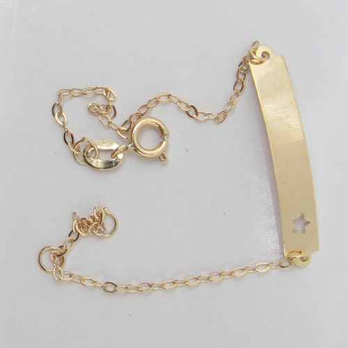 0519 Pulseira Infantil Curta Comp. 13 Cm Ouro 18k