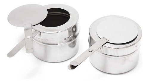 Rechaud Retangular Inox 3 Cubas Gn 1/3 X 65 Mm 9 Litros Buffet Self Service Banho Maria Com Alça E Tampa Removível