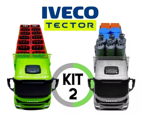 Kit 2 Caminhões De Brinquedo Iveco Tector - Caminhão De Engradados