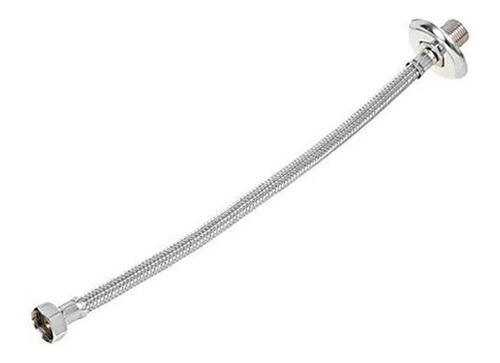 Kit Com 2 Peças - Flexível Para Ligação Trançado Inox 40cm Acabamento Fosco Cor Prateado