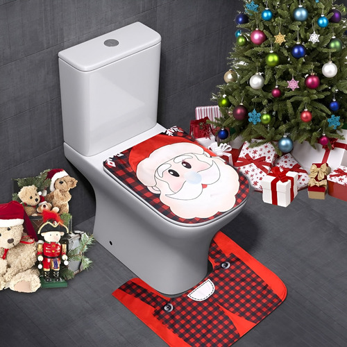 Fundas De Navidad Set Juego De Baño 2pzs Decoracion Navideña