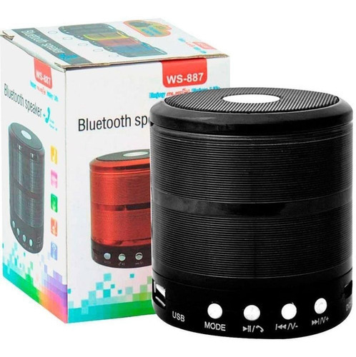 Mini Caixa De Som Bluetooth Portátil Speaker Ws-887 -preto