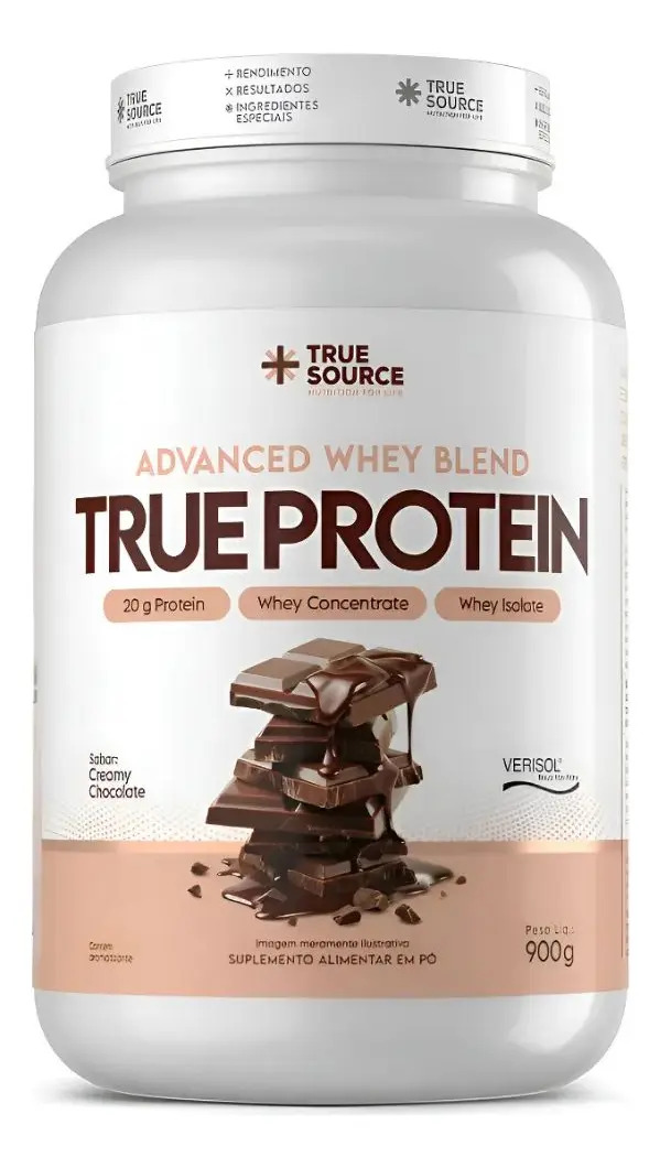 Whey Protein Isolado Concentrado Chocolate 900g True Source Chocolate