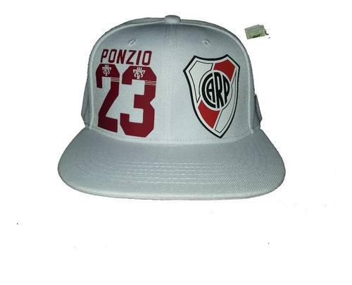 Gorra Plana Blanca Ponzio #23  River Plate 