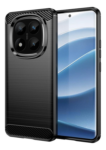 Funda Tpu Carbono Para Xiaomi Redmi Note 14 Pro Plus Negro Note 14 Pro Plus 5g
