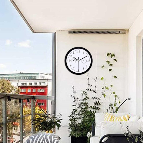 Reloj De Pared Al Aire Libre Combo De Higrómetro De Reloj Pa