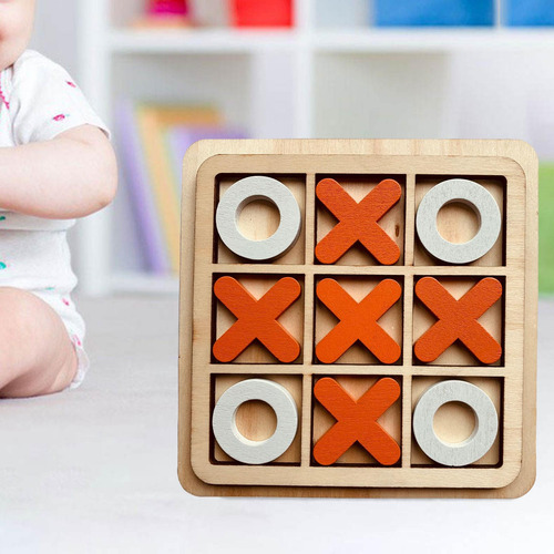 Clásico Tablero De Madera Toe Juego Ocio Inteligente Para