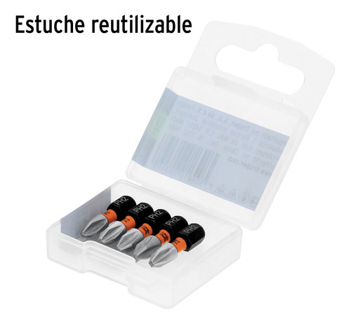 Estuche 5 Puntas De Cruz Ph2 De Impacto 1'' Truper 103022