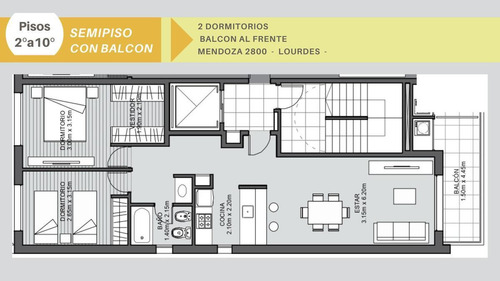 Imagen 12 de 17 de Venta Departamento 1 Dormitorio, Semipiso - Lourdes
