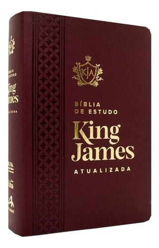 Biblia Estudo King James Atualizada Luxo Vinho Letra Grande, de Art Gospel. Editora art gospel, capa mole em português, 2022 cor bordô