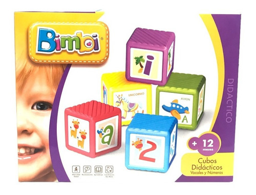 Cubos Bebes Didacticos Vocales Numeros Bimbi