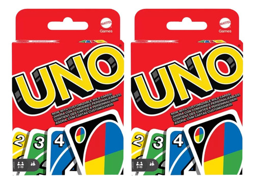 Jogo Baralho Uno Original  Com Cartas P/ Personalizar Kit 2