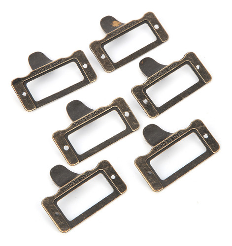 Portaetiquetas De Metal, 6 Piezas, Tiradores De Bronce, Marc