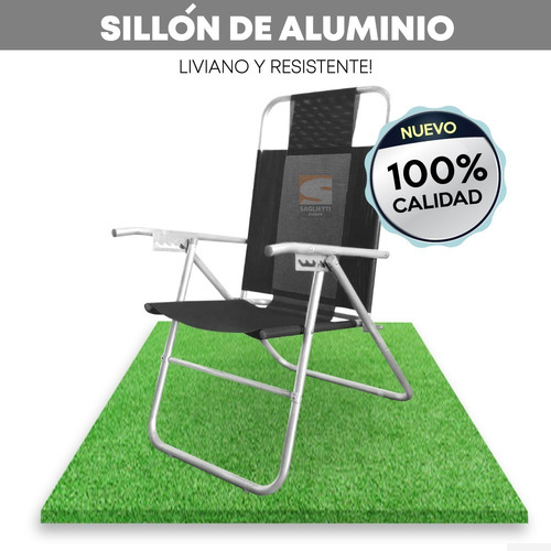 Imagen 3 de 8 de Sillon Aluminio Reforzado Coversol 5 Posiciones 120 Kilos X2