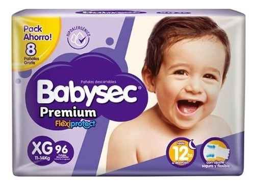 Pañales Babysec® Premium Talle Xg X 96u - Bebé