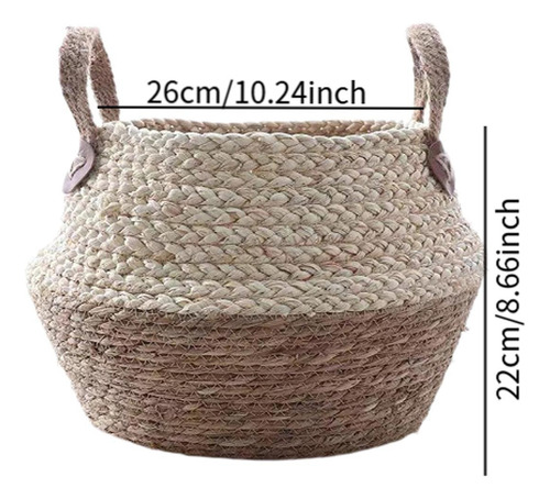 Cesta Tejida Con Forma De Maceta, Cesta Decorativa Para M