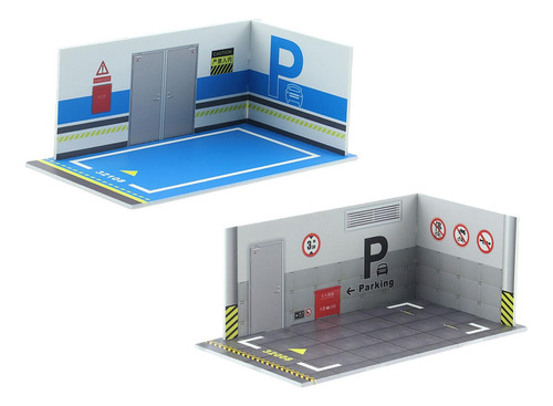 2 Piezas 1/32 Diecast Car Parking Mini Car Garage Estilok