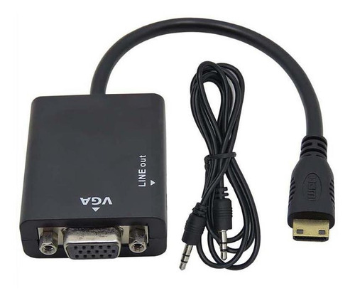 Cabo Adaptador Conversor Mini Hdmi Vga Com Saída De Áudio