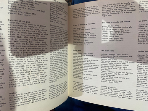 Anuario Del Teatro Argentino 1970-1971 Fondo Nacional Artes (Usado)