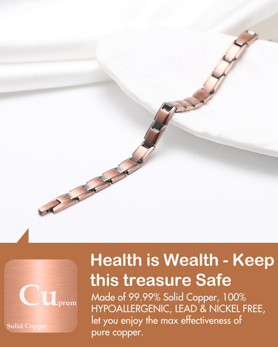 Pulsera De Cobre Magnético, Pulsera De Cobre Puro Al 99,99%