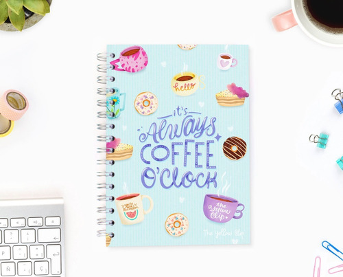 Libreta Espiral Pasta Dura Con Stickers, Tipo Bullet Journal
