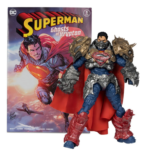 Superman Con Comic Ghosts Of Krypton Diseño Premium Armadura (Reacondicionado)