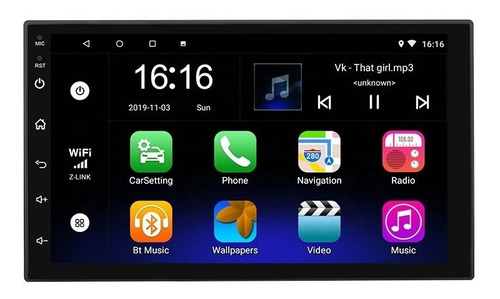 Auto Radio Android 7.0 Bluetooth Gps Usb Sd 16gb