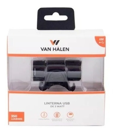 Imagen 4 de 4 de Linterna Luz Led Bicicleta Usb 350 Lumens Van Halen003