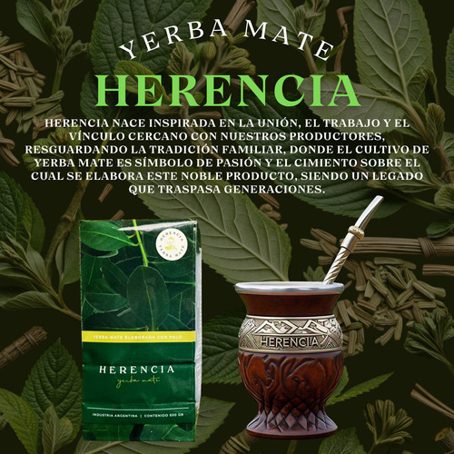 Yerba Mate Herencia Suave Pack X 5 U. No Acidez 500g