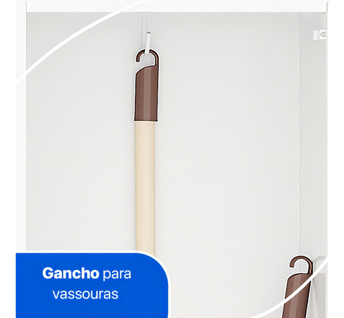 Conjunto Armário Multiuso Para Lavanderia Duo 3 Peças Cor Branco