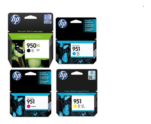 Pack 4 Tintas Hp Origina L950xl Negro Y 951 C M Y Oferta