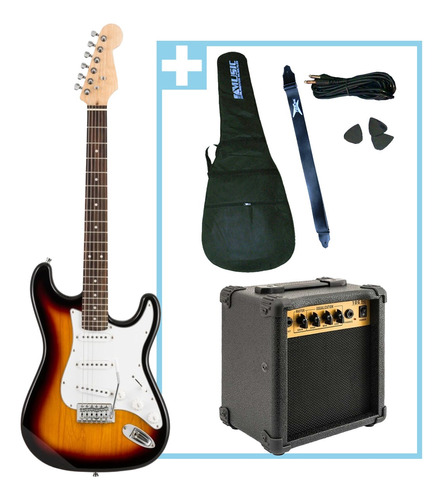 Combo Guitarra Electrica + Amplificador + Kit Accesorios