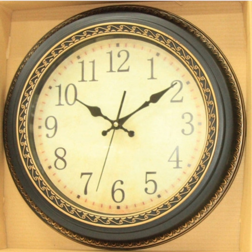 Reloj Pared Deco Vintage 40 Cms Diseño Relieve Tallado 3d #