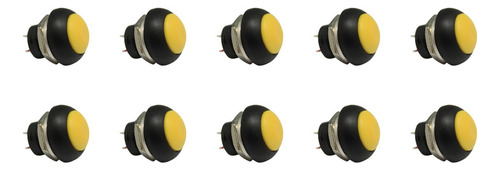 Mini Push Button Pulsador 2 Pines Amarillo 10 Piezas