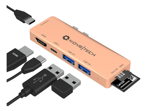 Nov8tech Adaptadores Usb C Hub Dongle Para Macbook Air 13 D.