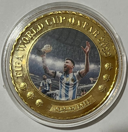 Juego Monedas Messi Ouro 24k Caja X12 Qatar Copa Certficado