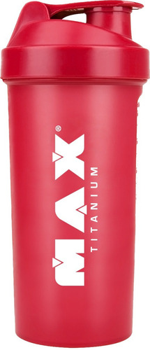 Coqueteleira Max Titanium Shaker Copo Suplemento Academia Cor Vermelho