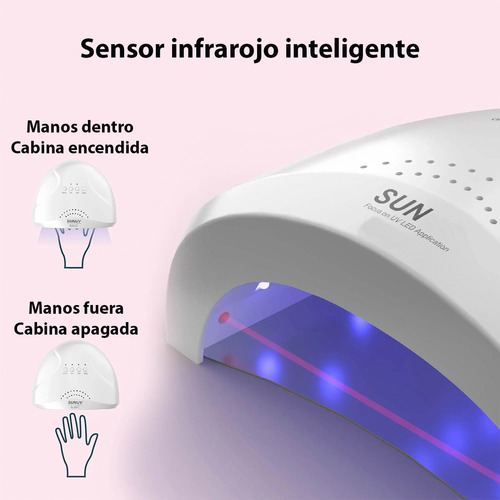 Kit Manicura Semipermanente Cabina Uv Led X60 Completo Uñas 48w