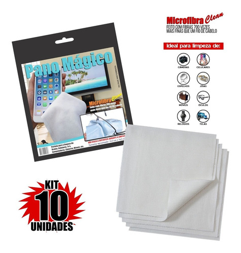 Imagem 2 de 5 de Kit 10 Flanelas Microfibra Limpeza Óculos 14,6 X 14,6cm