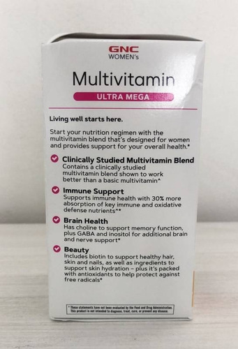 Multivitamínico Para Mulheres Ultra Mega Womens 180tablets Sem Sabor
