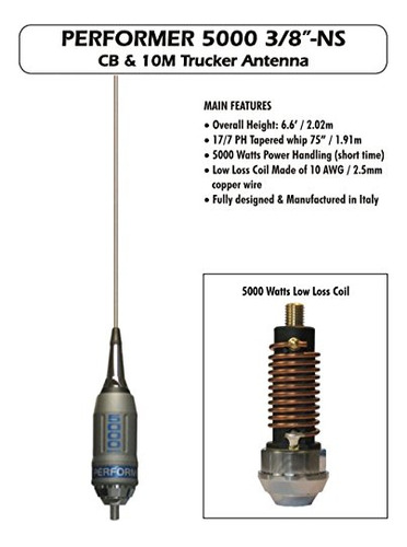 Sirio Performer Ns  ft Cb Mobile Antena Para Camion Sin