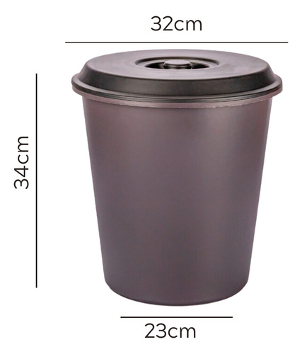 Tacho De Basura 18lts Gemplast Negro