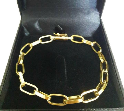 Pjoias Baguete Pulseira Tipo Baguette de 7g 5 mm Ouro 18 Quilates 19 cm de Comprimento