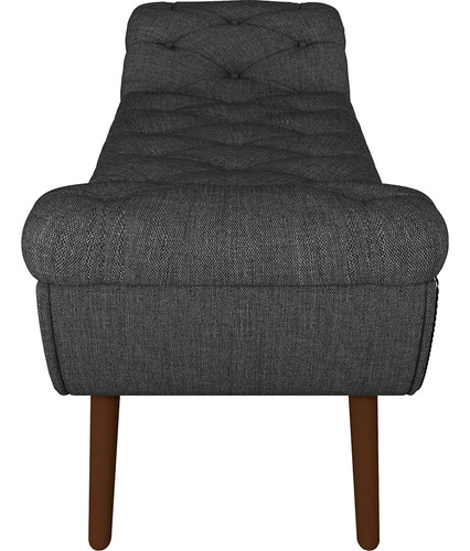 Puff Recamier Com Tachas 195cm Santorini Linho Cinza Escuro